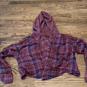✅ Light Large Flannel Hoodie American Eagle
